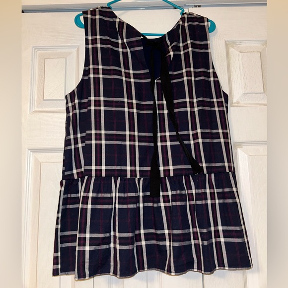 Nordstrom Plaid Peplum Blouse - Picture 2 of 2